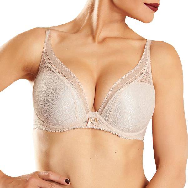 Chantelle BH Festivite Lace Plunge Bra Beige A 70 Dam 