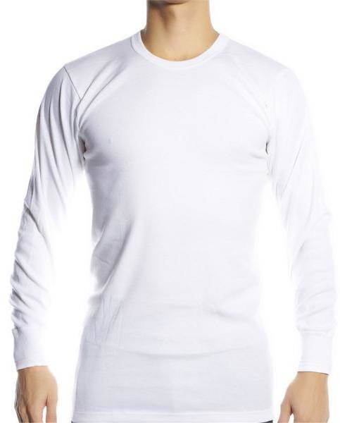 JBS Basic Longsleeve White Vit bomull Small Herr 