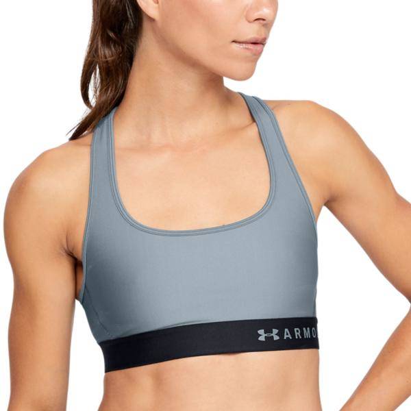 Under Armour BH Mid Crossback Sport Bra Grå/Blå polyester Small Dam 