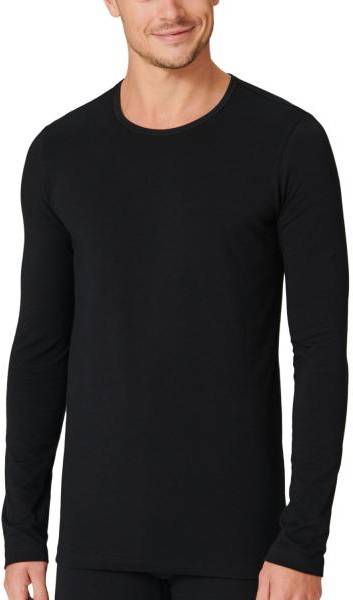 Schiesser 95-5 Organic Cotton Long Sleeve Shirt Svart Ekologisk Bomull Small Herr (Övriga Pyjamasar i kategorin Pyjamasar)