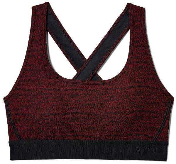 Under Armour BH Crossback Jacquard Sports Bra Röd Mönstrad polyester Small Dam 