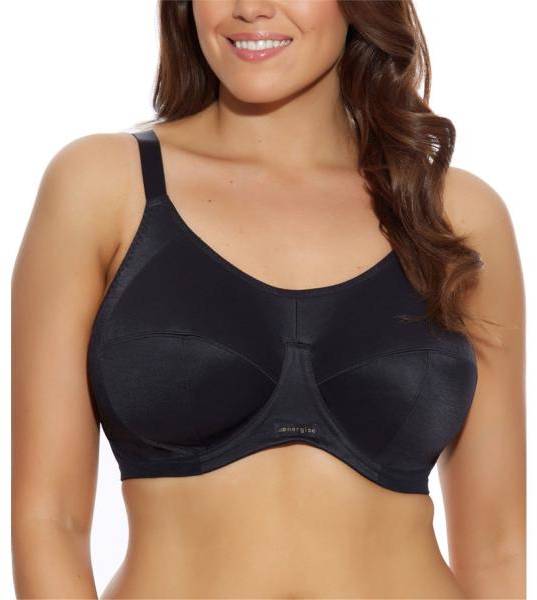 Elomi BH Energise Sports Bra Svart nylon D 85 Dam 