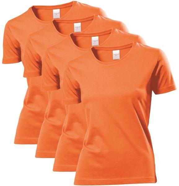 Stedman 4P Classic Women T-shirt Orange bomull Small Dam 