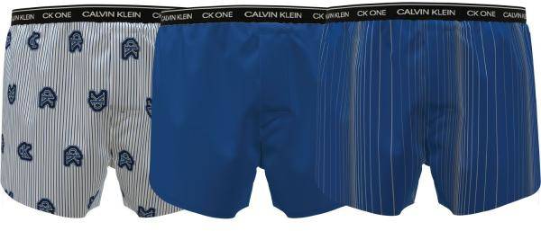 Calvin Klein Kalsonger 3P One Cotton Slim Fit Boxer Blå bomull Small Herr 