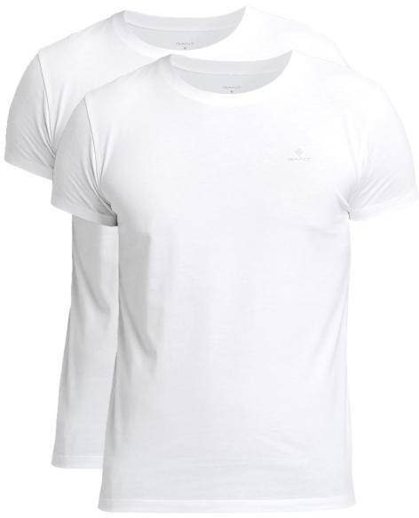 Gant 2P Basic Crew Neck T-Shirt Vit bomull Small Herr 