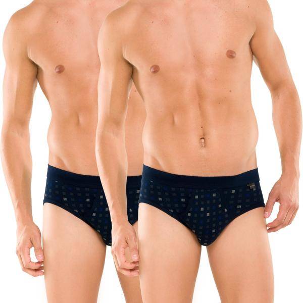 Schiesser Kalsonger 2P Essentials Sport Briefs With Fly Marin bomull Medium Herr 