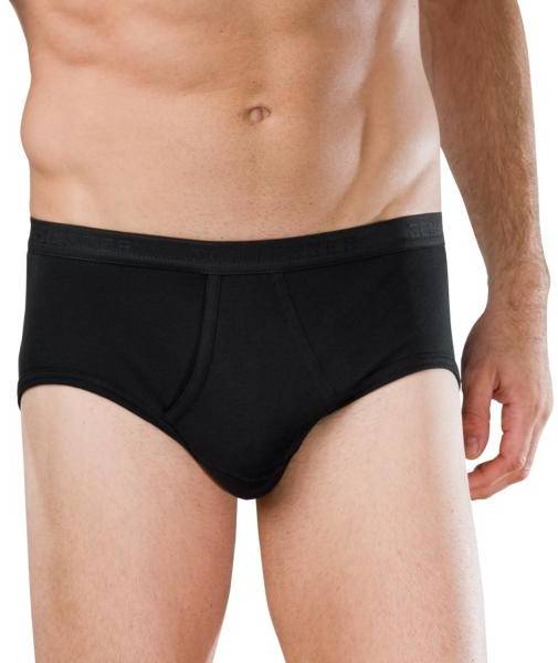 Schiesser Kalsonger Original Classics Fine Rib Sport Brief Svart bomull Small Herr 