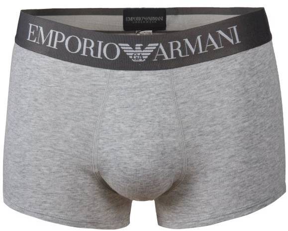 Armani Cotton Stretch Trunk Kalsonger Grå bomull Medium Herr 