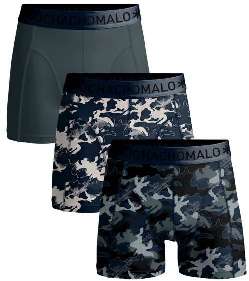 Muchachomalo Kalsonger 3P Cotton Stretch Camo Boxer Grön/Mönstrad bomull Medium Herr 