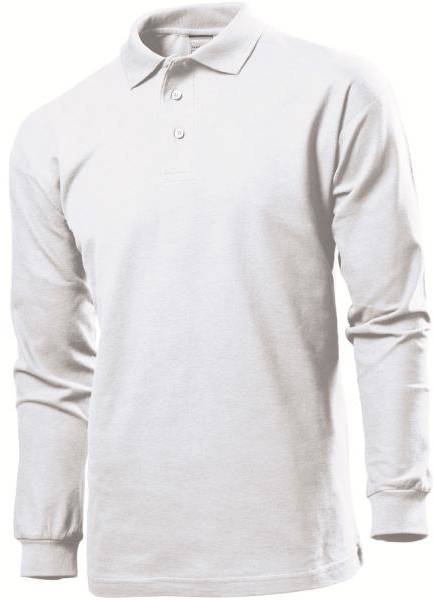 Stedman Polo Long Sleeve Men Vit bomull Small Herr 