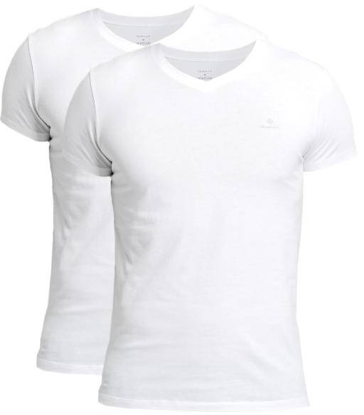 Gant 2P Basic V-Neck T-Shirt Vit bomull Small Herr 