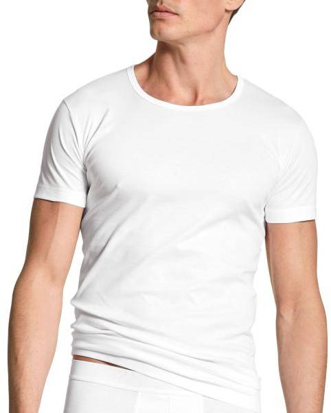 Calida Authentic Cotton Crew Neck T-shirt Vit bomull Medium Herr 