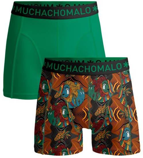 Muchachomalo Kalsonger 2P Cotton Stretch Rastafarian Boxer Grön Mönstrad bomull Medium Herr 