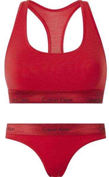 Calvin Klein Trosor Modern Cotton Metallic Set Röd Small Dam 