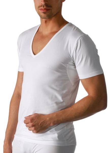 Mey Dry Cotton Functional V-Neck Shirt Vit Small Herr 