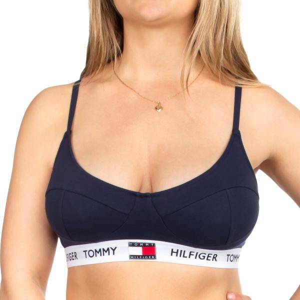 Tommy Hilfiger BH Tommy 85 T-Shirt Bralette Marin bomull Large Dam 