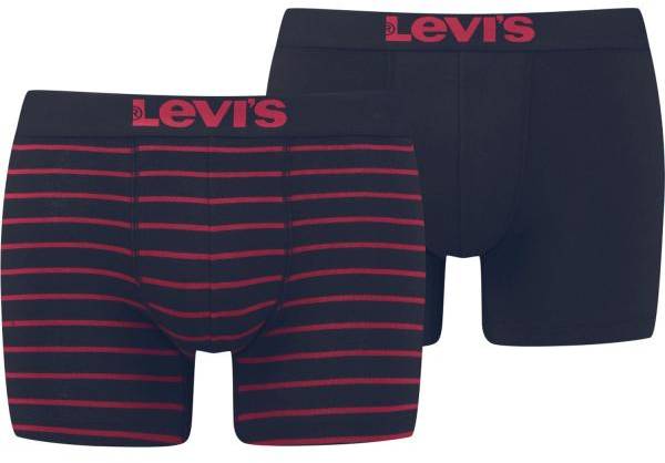 Levis Kalsonger 2P Base Stripe Boxer Marin/Röd  bomull Small Herr 