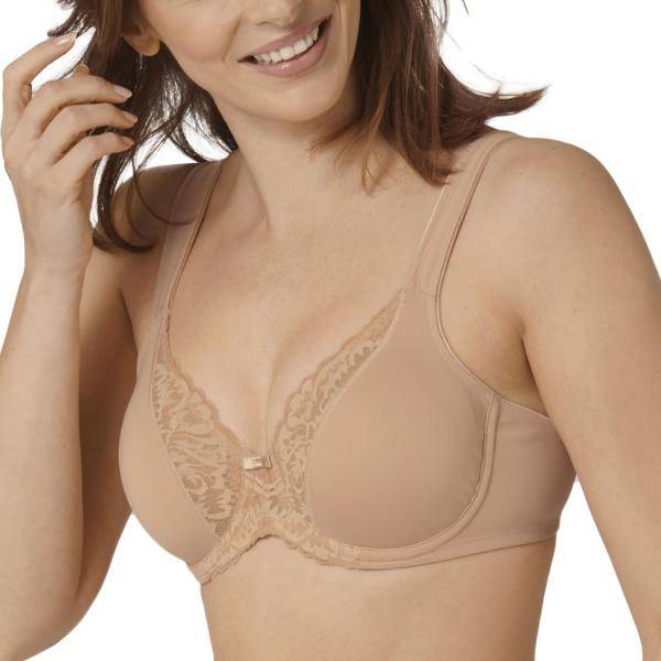 Triumph BH Modern Lace Cotton Underwire Bra Beige B 80 Dam 