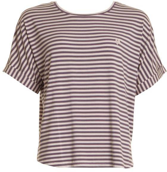 Missya Softness Stripe Ss T-Shirt Plommon Modal Small Dam (Övriga Pyjamasar i kategorin Pyjamasar)