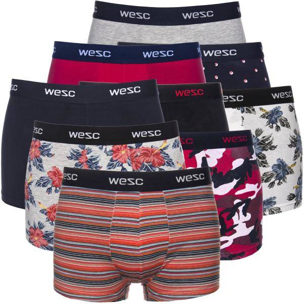 WESC Kalsonger 9P Mixpack Boxer Briefs Flerfärgad bomull Small Herr 