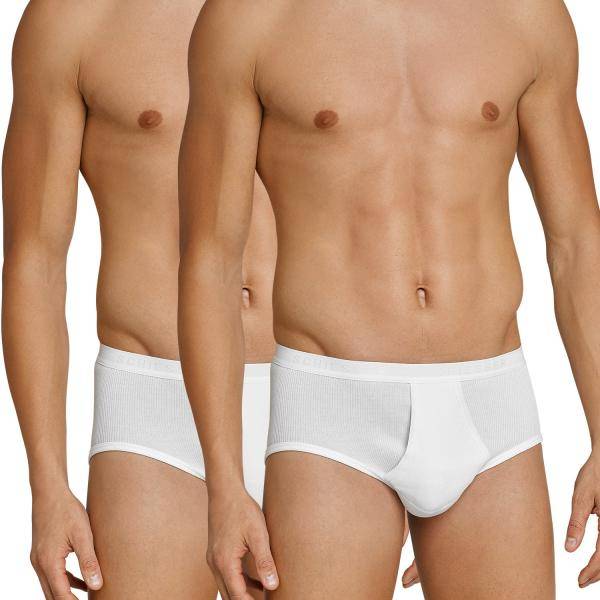 Schiesser Kalsonger 2P Original Classics Double Rib Briefs Vit bomull Medium Herr 