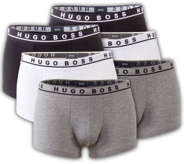 BOSS Kalsonger 6P Cotton Stretch Trunks Vit/Svart bomull Large Herr 