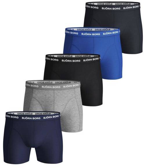 Björn Borg Kalsonger 5P Essential Shorts Solids Blå/Grå bomull Medium Herr 