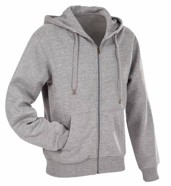 Stedman Active Hooded Sweatjacket For Men Gråmelerad Small Herr 