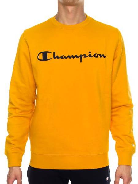 Champion Classics Men Crewneck Sweatshirt Senapsgul Small Herr (Övriga Pyjamasar i kategorin Pyjamasar)