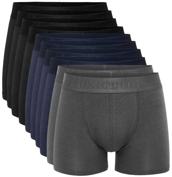 Resteröds Kalsonger 10P Bamboo Boxer Brief Grå/Blå Small Herr 