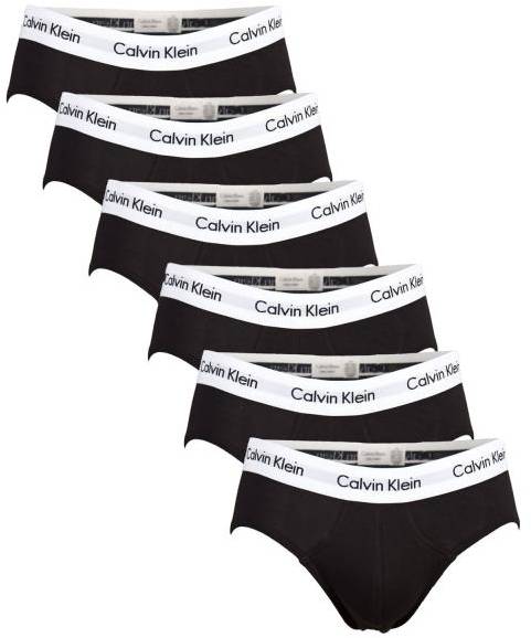 Calvin Klein Kalsonger 6P Cotton Stretch Hip Brief Svart bomull Medium Herr 