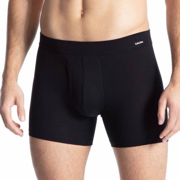 Calida Kalsonger Cotton Code Boxer Brief With Fly Svart bomull Medium Herr 