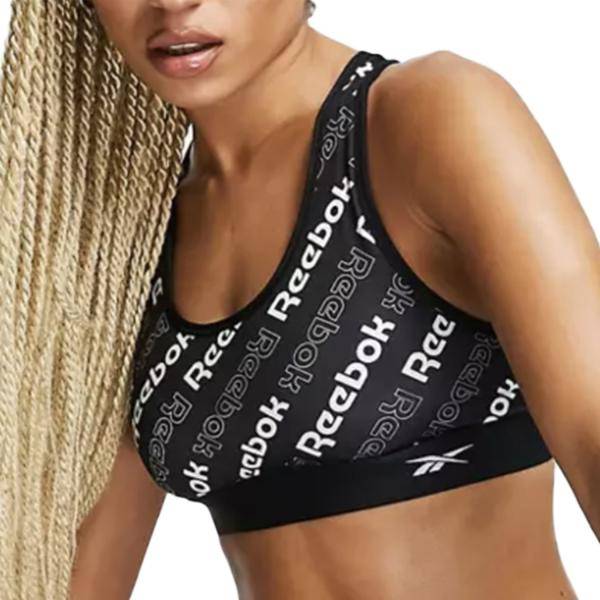 Reebok BH Bobbie Sports Crop Top Svart mönstrad Small Dam 