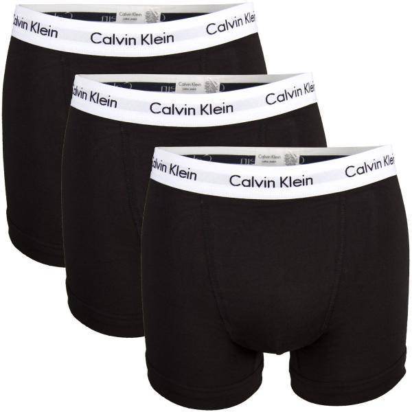 Calvin Klein Kalsonger 3P Cotton Stretch Trunks Svart/Vit bomull Medium Herr 
