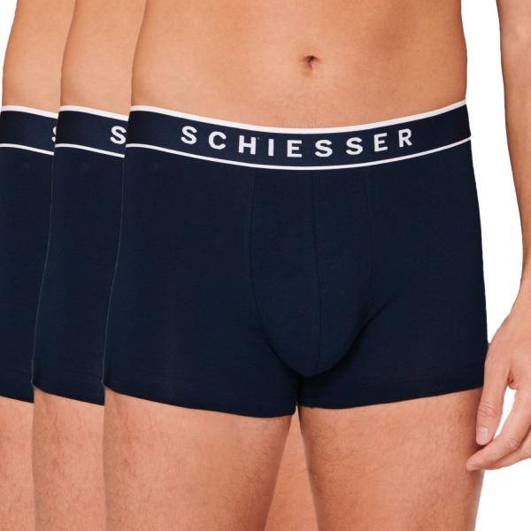 Schiesser Kalsonger 3P 95-5 Organic Cotton Rio Boxer Mörkblå Small Herr 