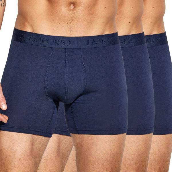 Panos Emporio Kalsonger 3P Base Bamboo Cotton Boxer Marin Small Herr 