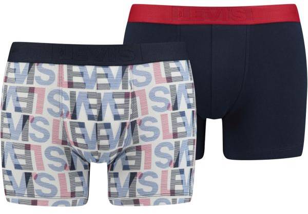 Levis Kalsonger 2P Base Seasonal Boxer Blå Mönstrad bomull Medium Herr 