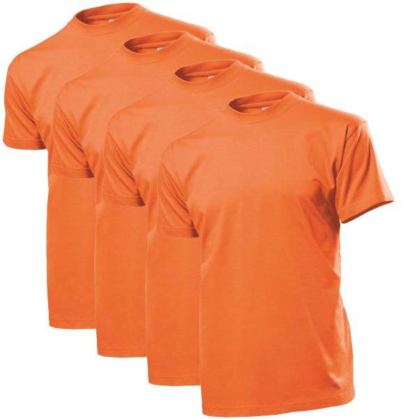 Stedman 4P Comfort Men T-shirt Orange bomull Small Herr 