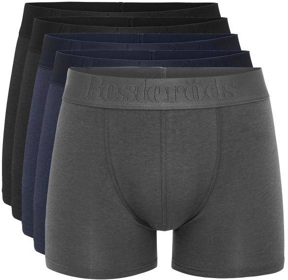 Resteröds Kalsonger 5P Gunnar Bamboo Boxer Grå/Blå Small Herr 