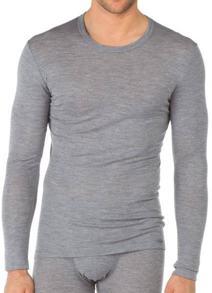 Calida Wool and Silk Shirt Long Sleeve Grå Small Herr 