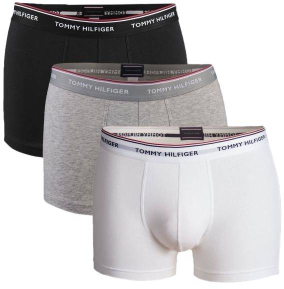 Tommy Hilfiger Kalsonger 3P Stretch Trunk Premium Essentials Svart/Grå bomull Small Herr 