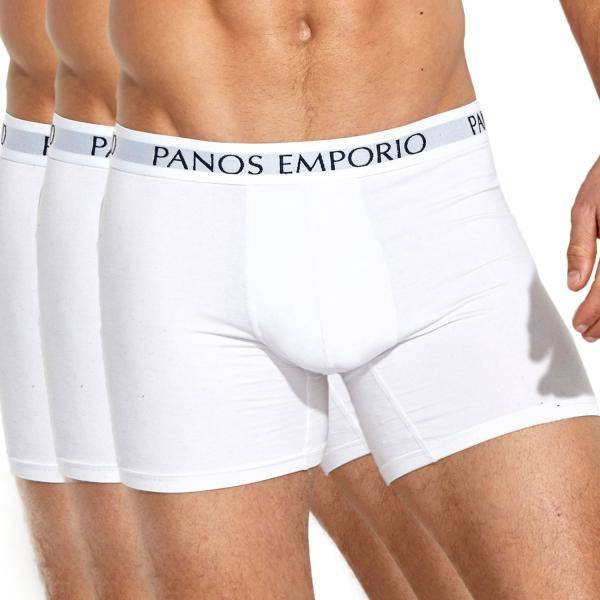 Panos Emporio Kalsonger 3P Base Bamboo Cotton Boxer Vit Medium Herr 