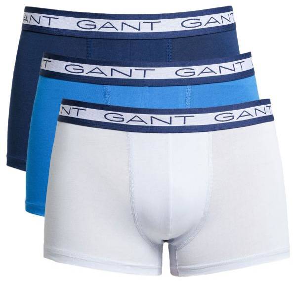 Gant Kalsonger 3P Basic Cotton Trunks Blå/Vit bomull Small Herr 