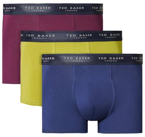 Ted Baker Kalsonger 3P Cotton Trunks Blå/Grön bomull Small Herr 