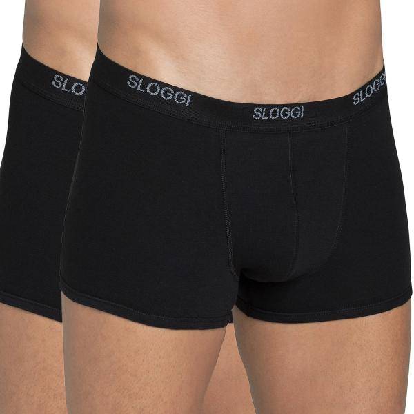 Sloggi Kalsonger 2P For Men Basic Short Svart bomull Small Herr 