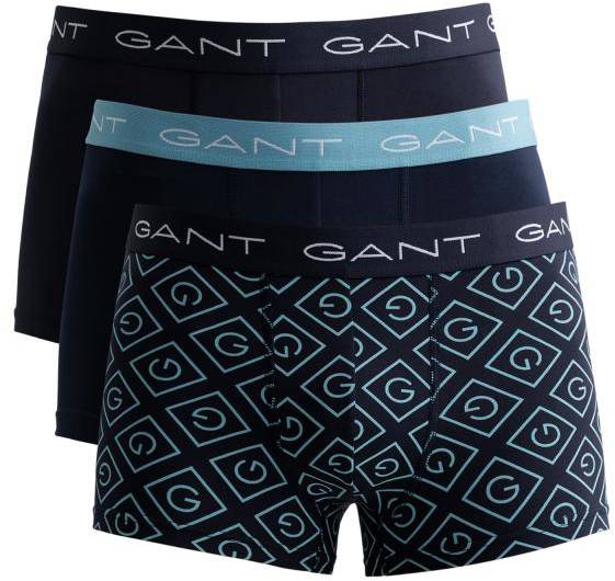 Gant Kalsonger 3P Cotton Stretch Print Trunks Marin bomull Medium Herr 