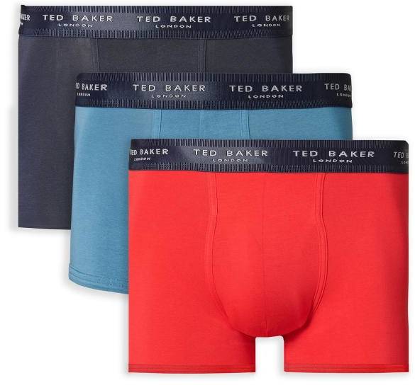 Ted Baker Kalsonger 3P Cotton Trunks Röd/Blå bomull Small Herr 