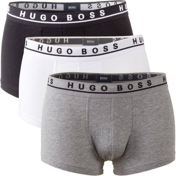 BOSS Kalsonger 3P Cotton Stretch Trunks Vit/Svart bomull Small Herr 