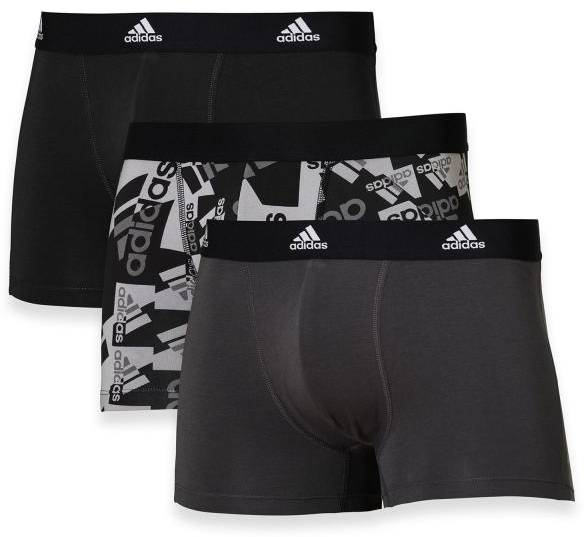 adidas Kalsonger 3P Active Flex Cotton Trunk Svart/Grå bomull Small Herr 