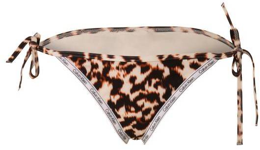 Calvin Klein Core Logo Tape Tie Side Bikini Brief Brun mönstrad Small Dam 